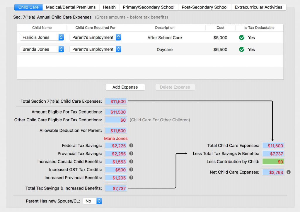 Section 7(1)(a) Child Care Expense Net Expenses image