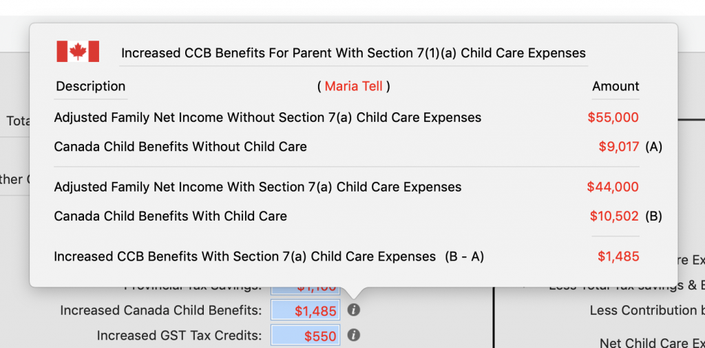 Increased CCB Details for Marie