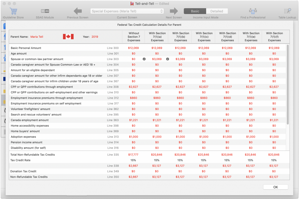 Federal Tax Credit Calculations for Maria